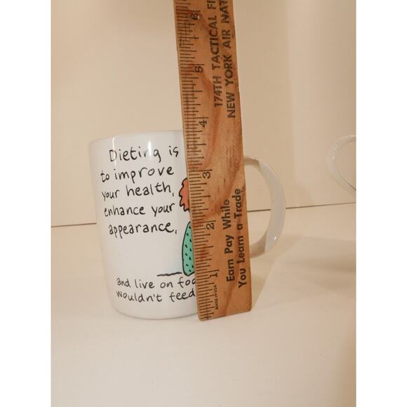 1988 Funny Shoebox Greetings Coffee Mug Cup Woman Dieting Appearance Warthog - Picture 9 of 9